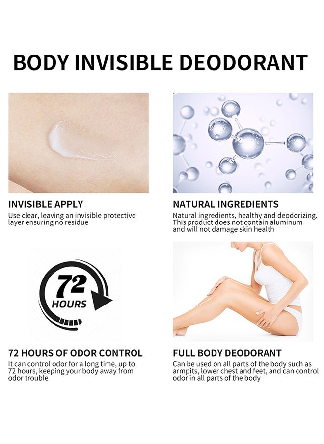 72h Hours Odor Control - 85g Body Invisible Deodorant Cream Vanilla Floral Whole Body Fragrance Deodorant Natural Scented Skin Safe for Armpit Privates and Other Parts Odour Control Cream