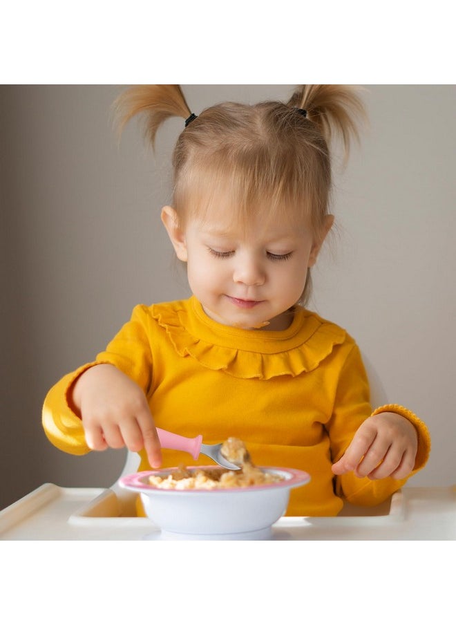 6 Pieces Toddler Utensils,Toddler Forks And Spoons,Kids Silverware Set With Plastic Handle Stainless Steel Toddler Silverware,Dishwasher Safe