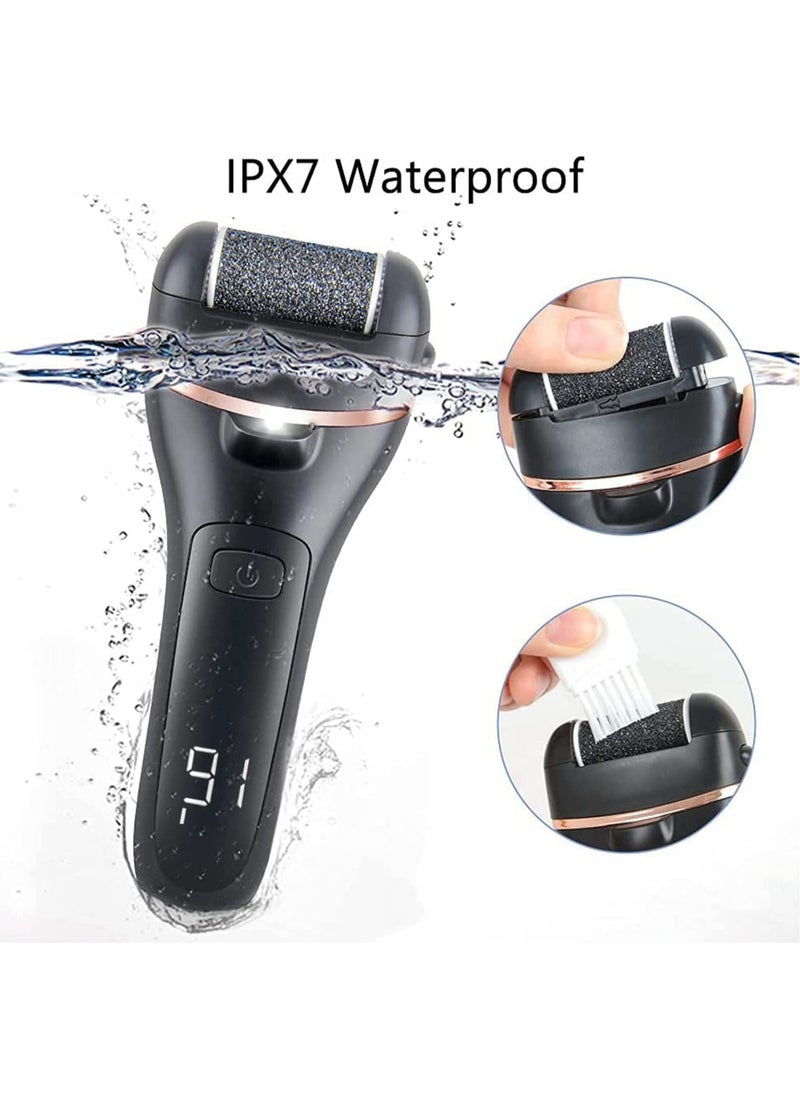 Electric Feet Callus Remover, Professional 18 in 1 Foot File Pedicure Kit Tools, Rechargeable Dry Dead Skin Foot Scraper with 3 Roller Heads & 2-Speed Power for Feet Hands Heels Spa (Black)