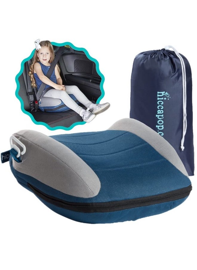 Uberboost Inflatable Booster Car Seat | Travel Booster Car Seat | Narrow Backless Booster Car Seat For Travel | Portable Booster Seat For Toddlers, Kids, Child (Navy/Gray)