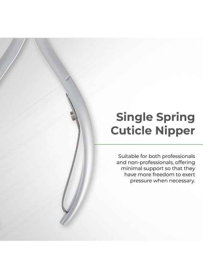 Cuticle Nipper - D-01 Jaw 12 | Stainless Steel | Durable And Sharp | Ergonomic Design | Grey Plated | Ideal For Salons And Home Use