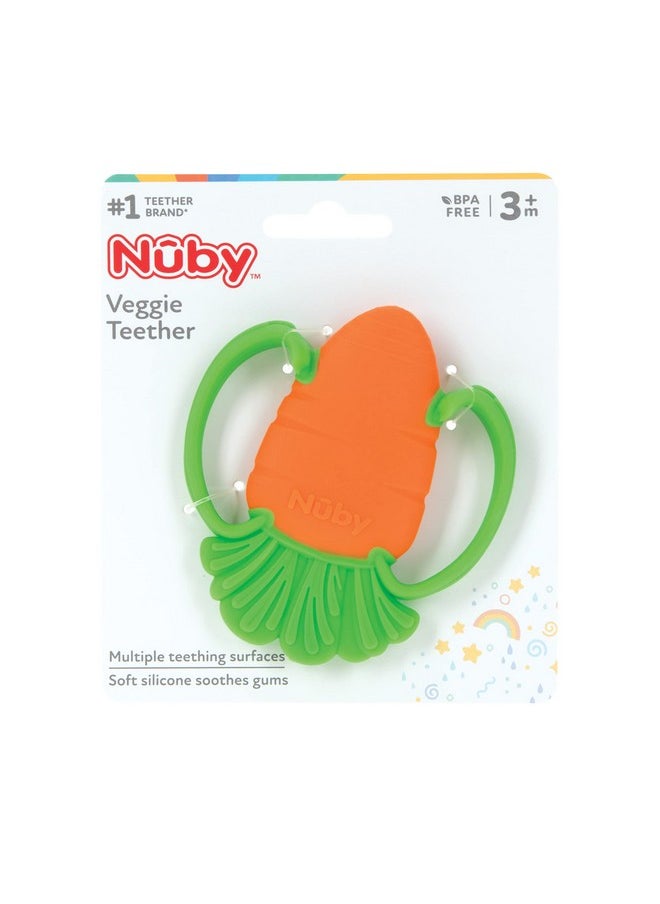 Veggie Teether For Teething Relief - Soft Baby Teething Toy - 3+ Months - Carrot