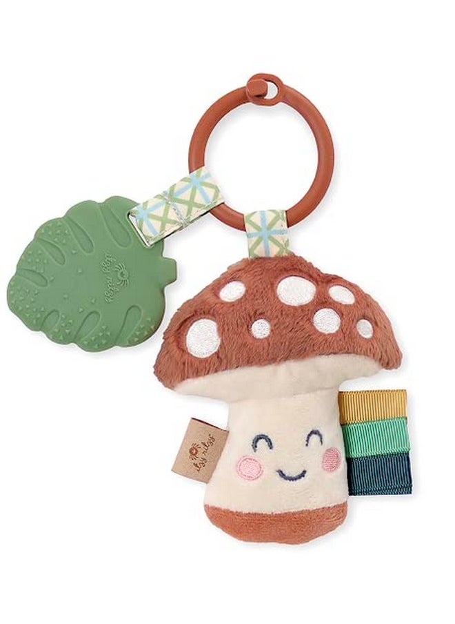 Infant Toy & Teether - Itzy Pal Baby Teething Toy Includes Lovey, Crinkle Sound, Textured Ribbons & Silicone Teether Toy For Newborn (Mushroom)