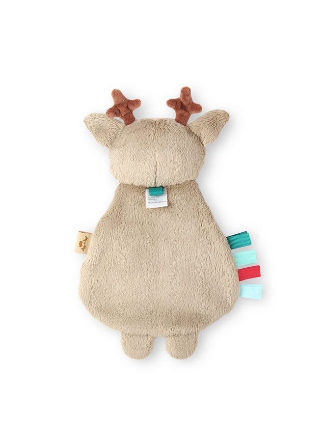 - Itzy Lovey Including Teether - Baby Lovey With Teether, Textured Ribbons & Dangle Arms - Features Crinkle Sound, Sherpa Fabric And Minky Plush (Jolly The Reindeer)