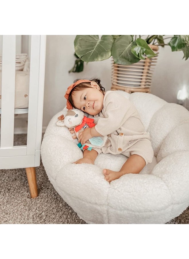 - Itzy Lovey Including Teether - Baby Lovey With Teether, Textured Ribbons & Dangle Arms - Features Crinkle Sound, Sherpa Fabric And Minky Plush (Jolly The Reindeer)