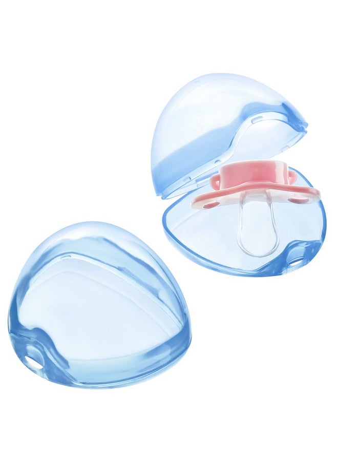 Pacifier Case, Pacifier Holder Case, Pacifier Container For Travel, Bpa Free,Transparent Blue, 6 Pack