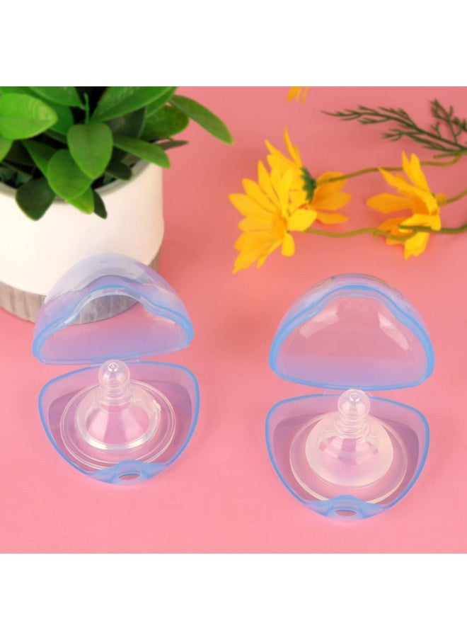 Pacifier Case, Pacifier Holder Case, Pacifier Container For Travel, Bpa Free,Transparent Blue, 6 Pack