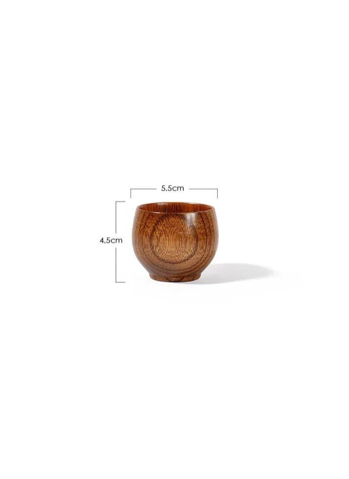 Liying 3Pcs Wooden Tea u0026 Coffee Cup 50ml, Japanese Tea Cup Solid Wood Drinking Cup Teacup Glass for Milk, Hot Drinks