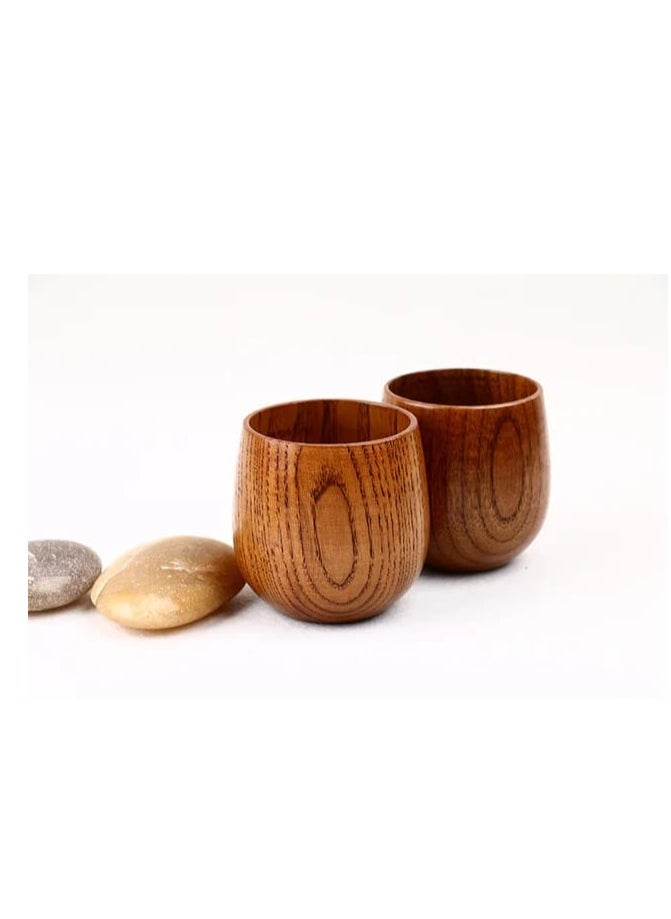 Liying 3Pcs Wooden Tea u0026 Coffee Cup 125ml, Japanese Tea Cup Solid Wood Drinking Cup Teacup Glass for Milk, Hot Drinks