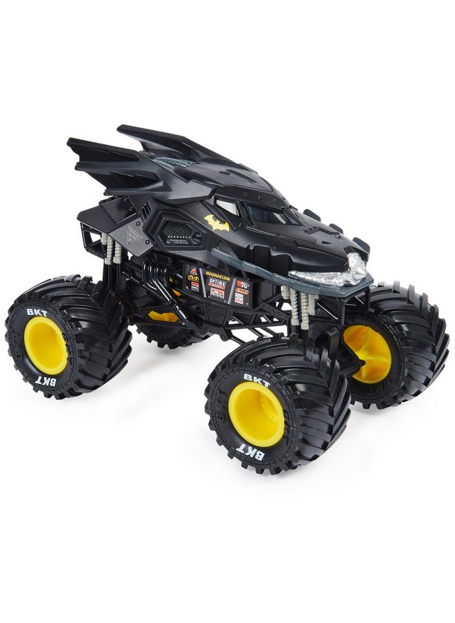 Official Batman Monster Truck - Retro Batmobile Collector 1:24 Scale Die-Cast Vehicle - Chrome Rims And Bkt Tread Tires For Use In All Playsets - Collectible For Fans & Birthday Parties