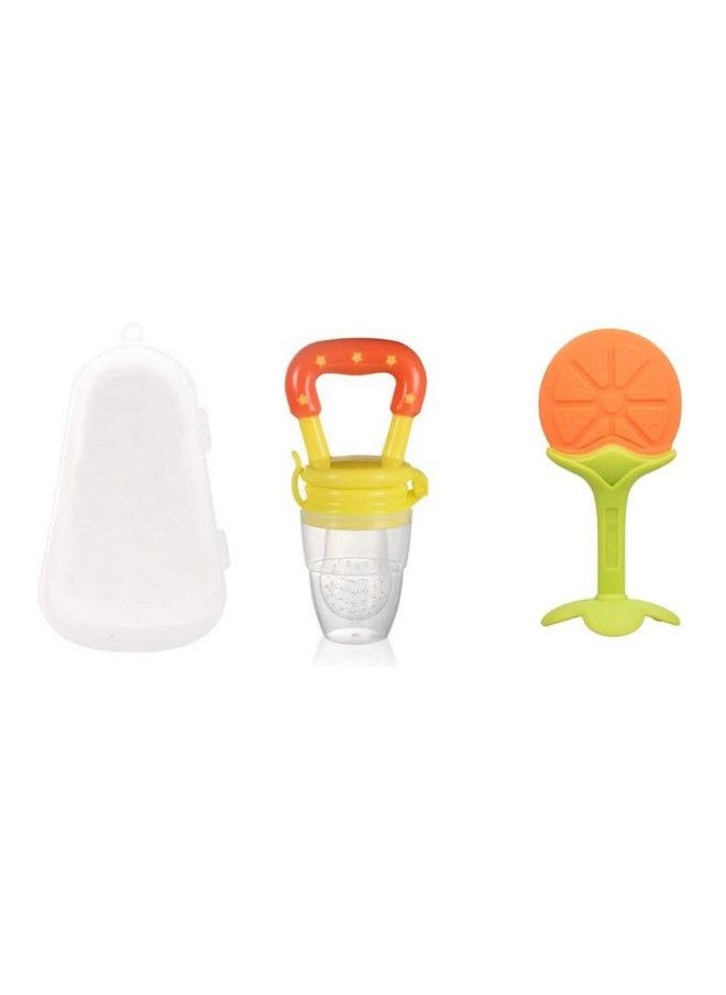 Baby Soft Silicone Fruit Shaped Teether Teething Toys With Textured Molar For Babies Dental Care With Advanced Vegetable Fruit & Food Nutritional Feeder Bpa Free Teether Soother Combo Set(Pink)