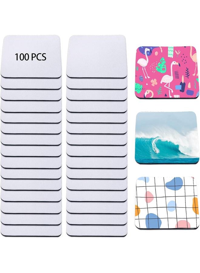 100 Pieces Sublimation Blank Cup Coasters Bulk Square Blank Cup Mat Rubber for Sublimation Transfer Heat Press Printing DIY Crafts 3.93 x 3.93 Inch