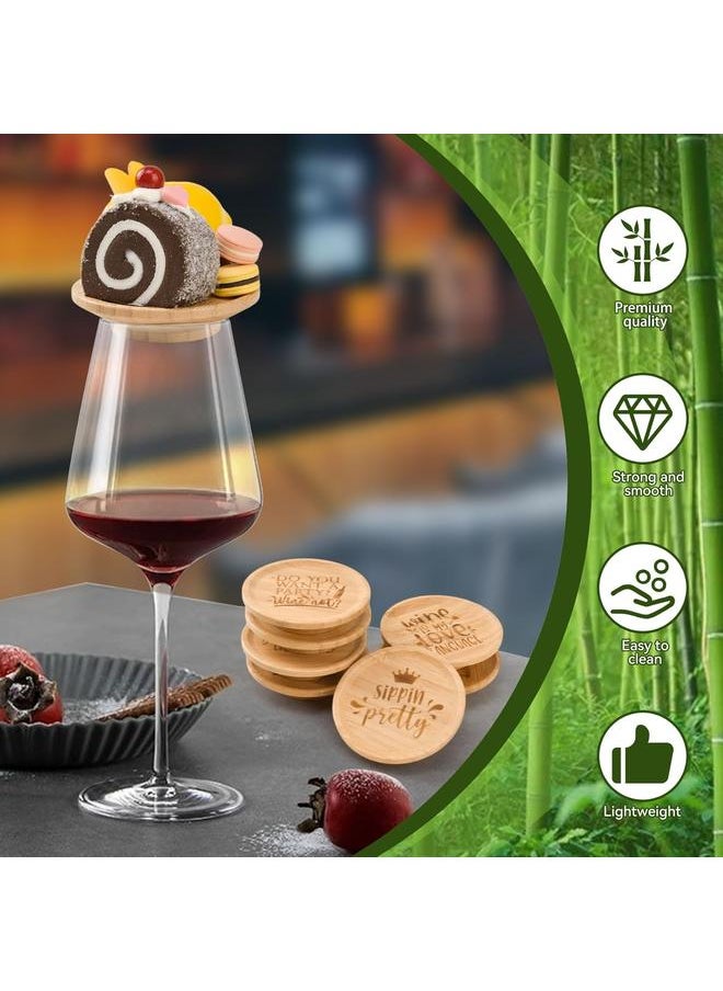 10 Pcs Wine Glass Charcuterie Topper, Charcuterie Wine Glass Coasters Plate, Funny Wine Glass Charcuterie Board for Family Gatherings, Festivals, Picnics, Parties