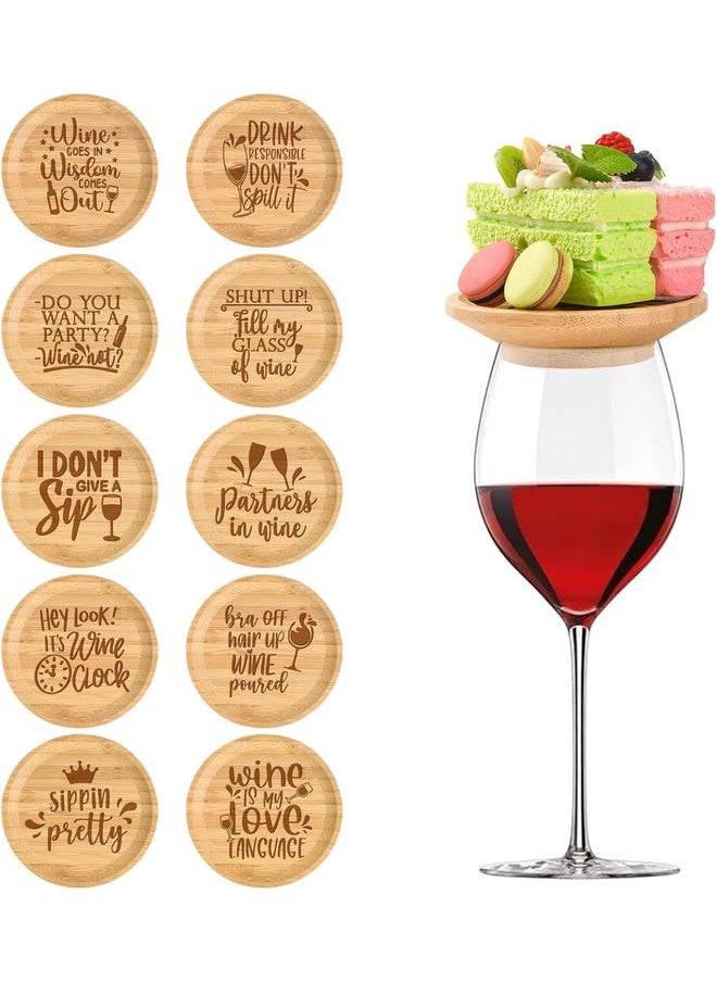 10 Pcs Wine Glass Charcuterie Topper, Charcuterie Wine Glass Coasters Plate, Funny Wine Glass Charcuterie Board for Family Gatherings, Festivals, Picnics, Parties