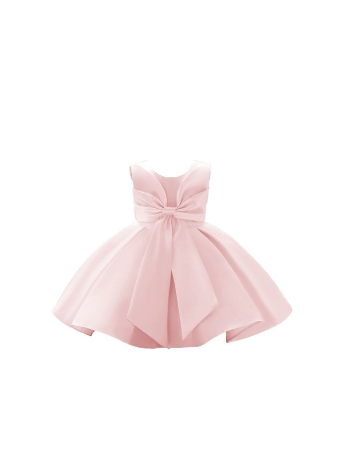 D' Daniela - Fluffy Party Dress with the Bowl in front for Girls Light Pink Colour