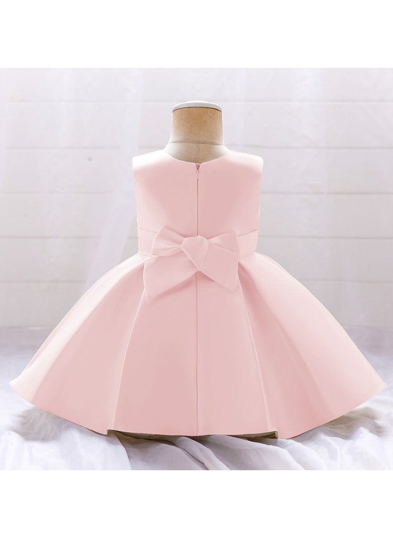 D' Daniela - Fluffy Party Dress with the Bowl in front for Girls Light Pink Colour