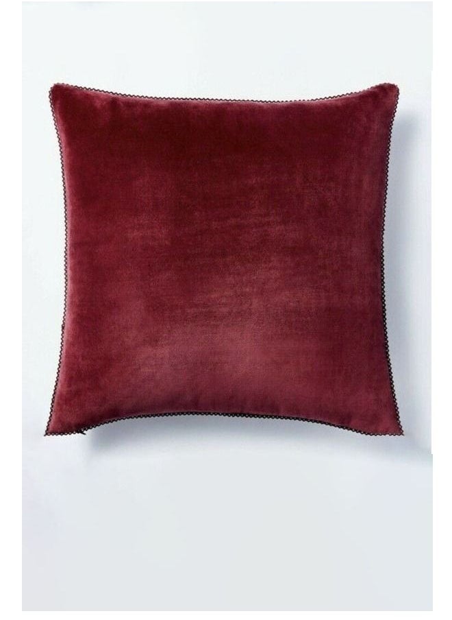 Threshold Studio McGee Velvet Lace Trim Reversible Pillow Burgundy