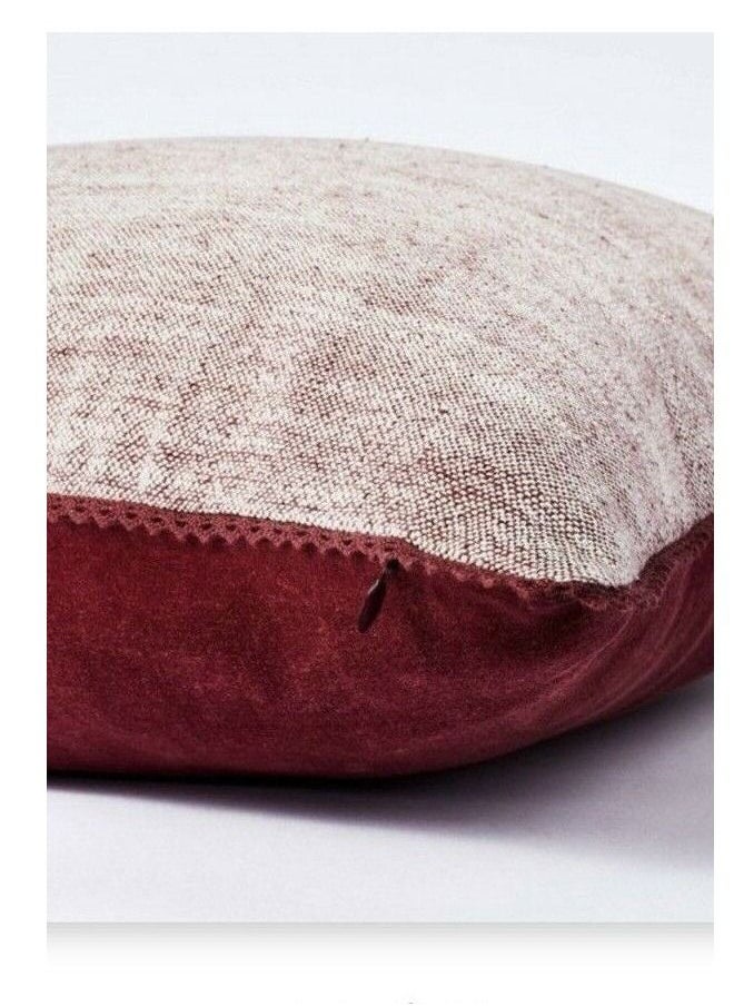 Threshold Studio McGee Velvet Lace Trim Reversible Pillow Burgundy