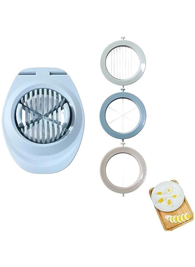 Egg Slicer for Hard Boiled Eggs,Easy to Cut Egg into Slices, Wedge and Dices, Sturdy ABS Body with Stainless Steel Wires,Non-slip Feet,Dishwasher Safe, BPA Free (Dark Blue)