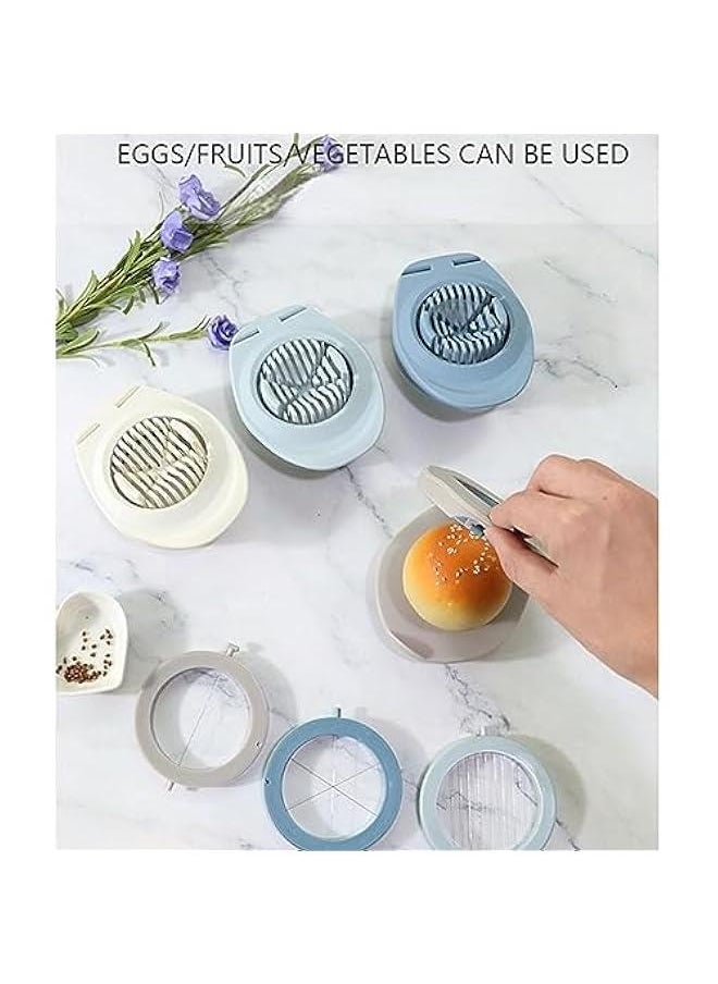 Egg Slicer for Hard Boiled Eggs,Easy to Cut Egg into Slices, Wedge and Dices, Sturdy ABS Body with Stainless Steel Wires,Non-slip Feet,Dishwasher Safe, BPA Free (Dark Blue)