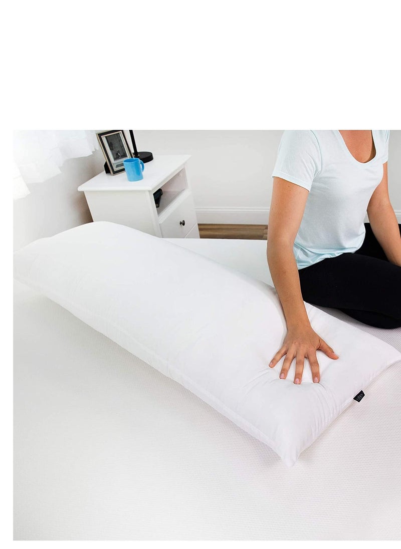 Maestro Full Body Pillow Cotton Feel Plain White Hollowfiber 1400gm Filling, Breathable Large Body Pillow for Side Sleepers, 45x 120 cm