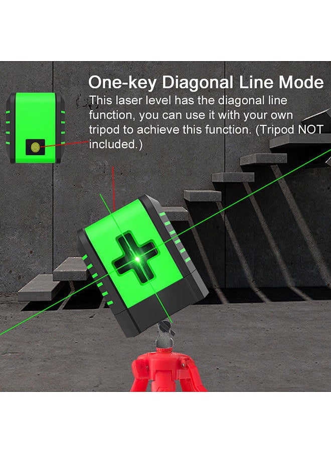 Small Portable 2 Lines Laser Level Leveling Laser 3° Self Levelling Diagonal Line Multi-function Laser Level,red