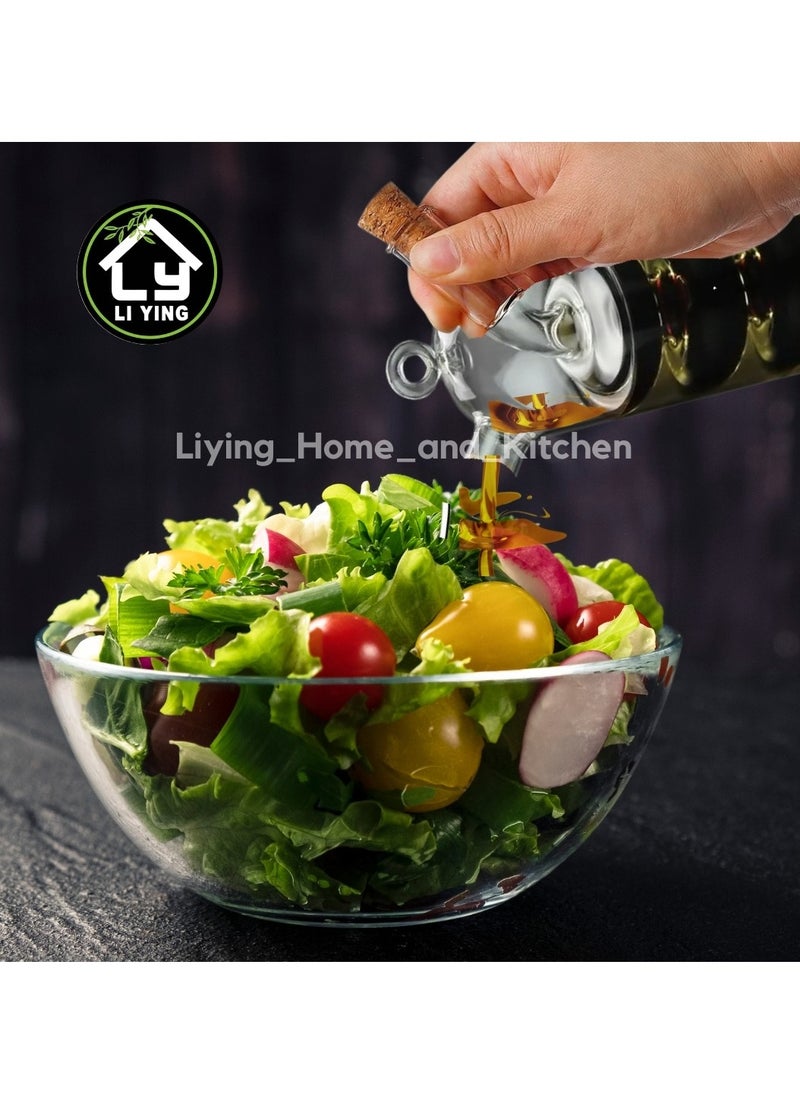 Liying 1Pcs Premium Glass Elegant Long 2in1 Oil and Vinegar Dispenser for Kitchen | for Salad Dressing & Cooking | 350ML (Big)