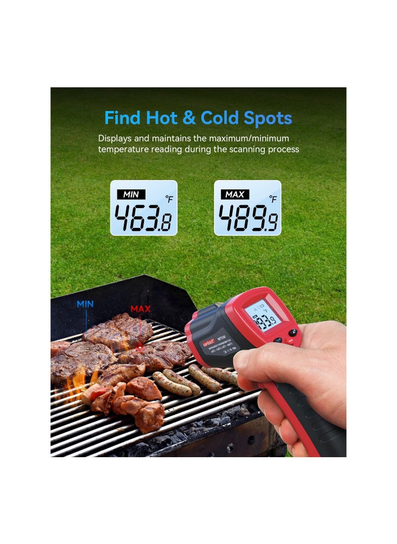 Infrared Thermometer Gun, Digital Laser Surface Thermometer, Heat Temperature Gun for Kitchen Cooking Food Meat, Pizza Oven, Griddle Accessories, HVAC, Grill, Pool, Engine, -50℃ to 530℃