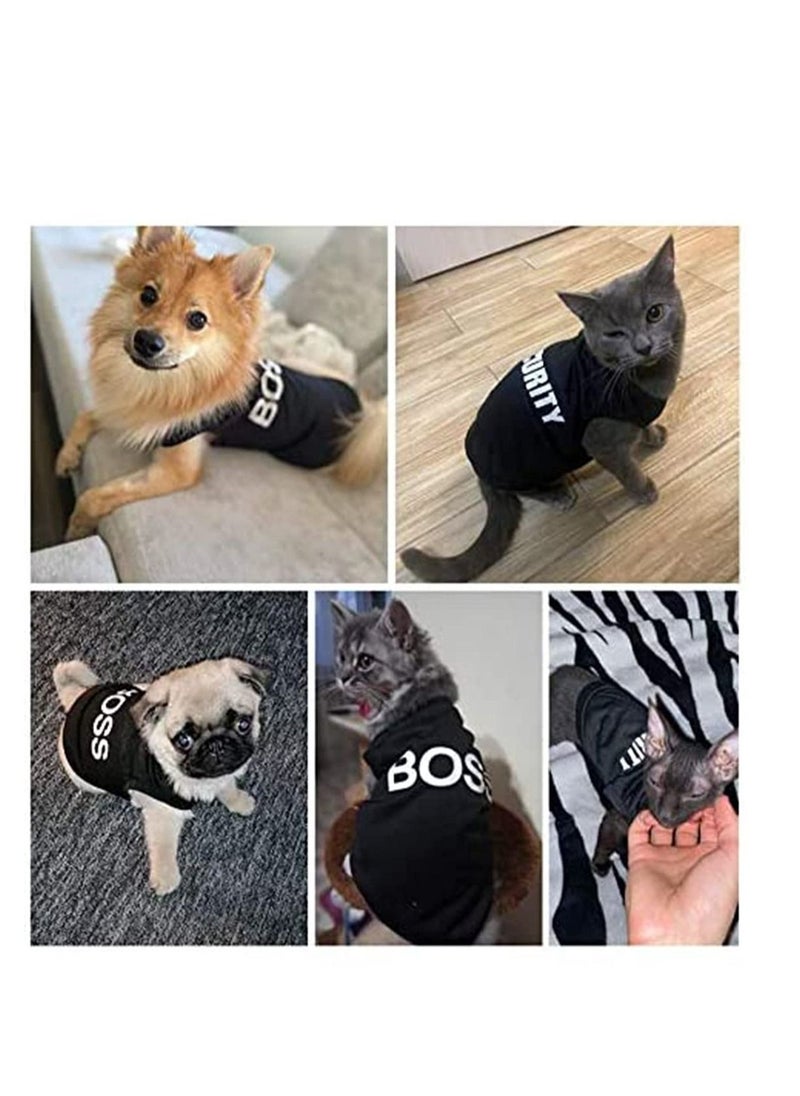 4 Pack Puppy Clothes Cat Winter Pet Clothes for Small Dog Boy Summer Shirt for Chihuahua Yorkies Male Pet Outfits Cat Clothing Black Security Vest Funny Apparel T-Shirt Vest Gift