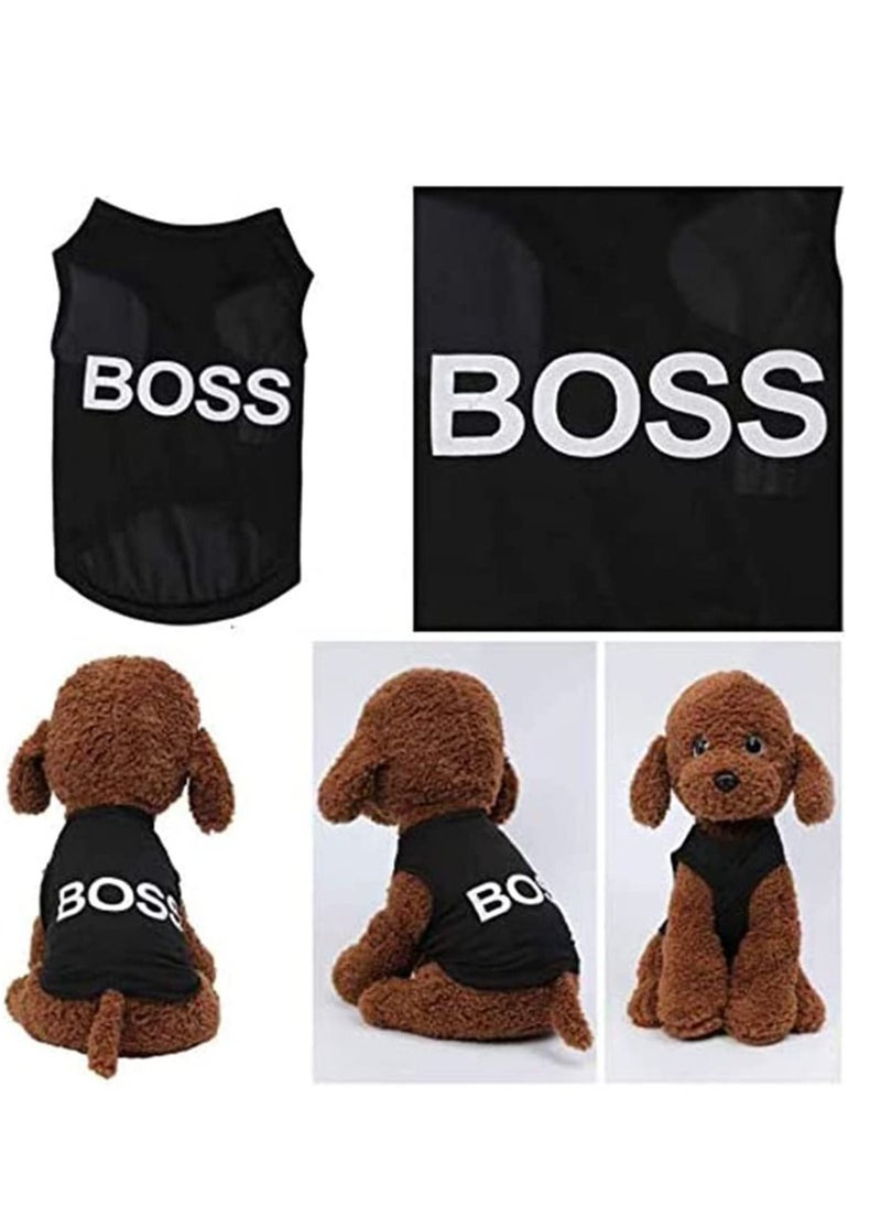 4 Pack Puppy Clothes Cat Winter Pet Clothes for Small Dog Boy Summer Shirt for Chihuahua Yorkies Male Pet Outfits Cat Clothing Black Security Vest Funny Apparel T-Shirt Vest Gift