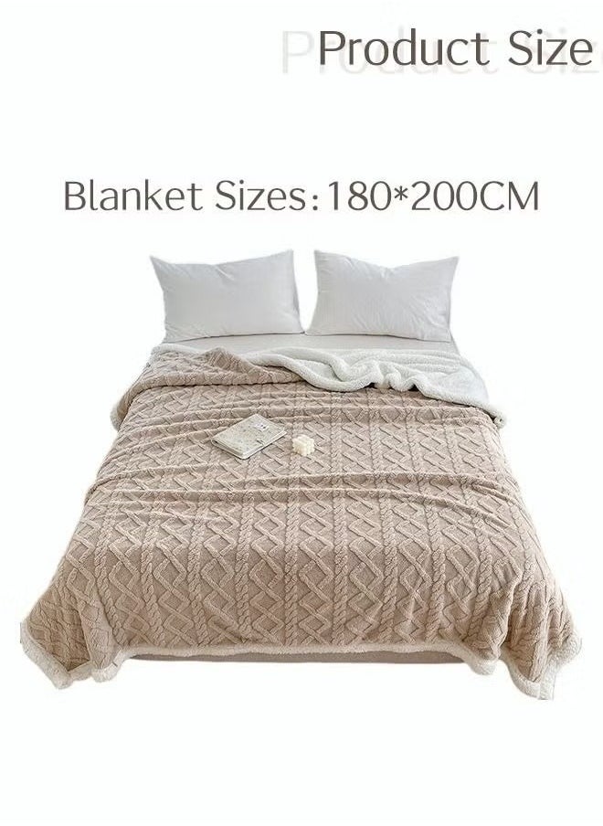 Double-sided Blanket Simple Solid Color Blanket Three-dimensional Jacquard Design On The Surface Soft And Skin-friendly Breathable And Warm Blanket 180*200cm Brown