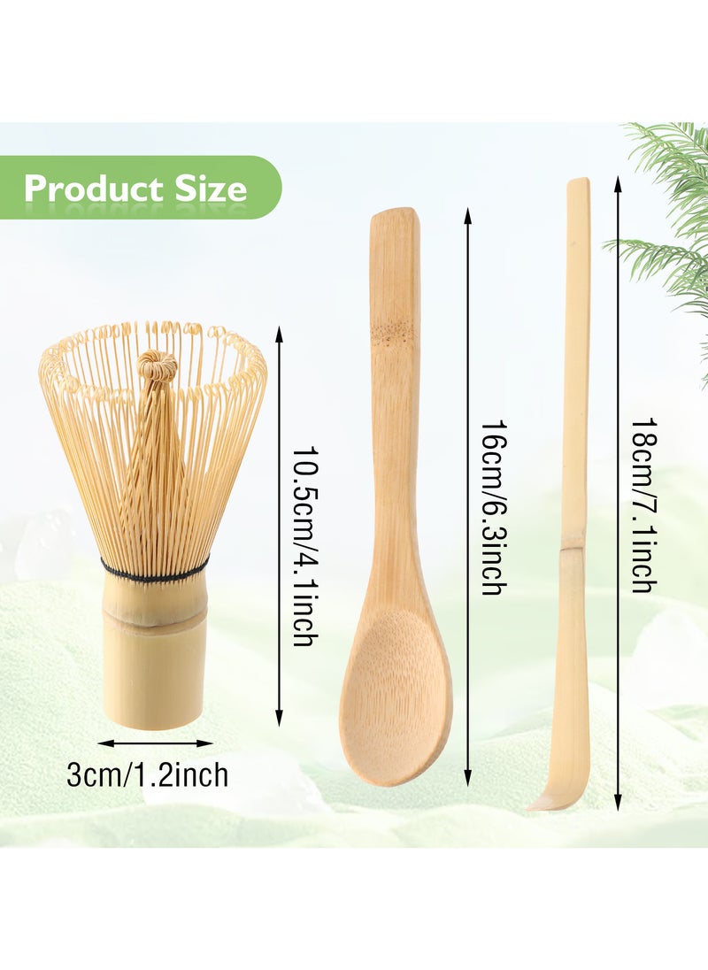 3-Piece Bamboo Matcha Whisk Set – Includes Traditional Whisk, Scoop, and Tea Spoon for Perfect Matcha Tea Preparation