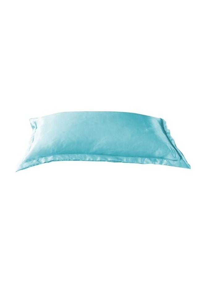 Generic Silk Polyester Flat King Bedsheet, Light Blue, 230 X 250cm