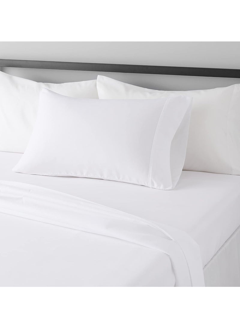 3-Piece Double Bed Sheet Set: Classic White Comfort