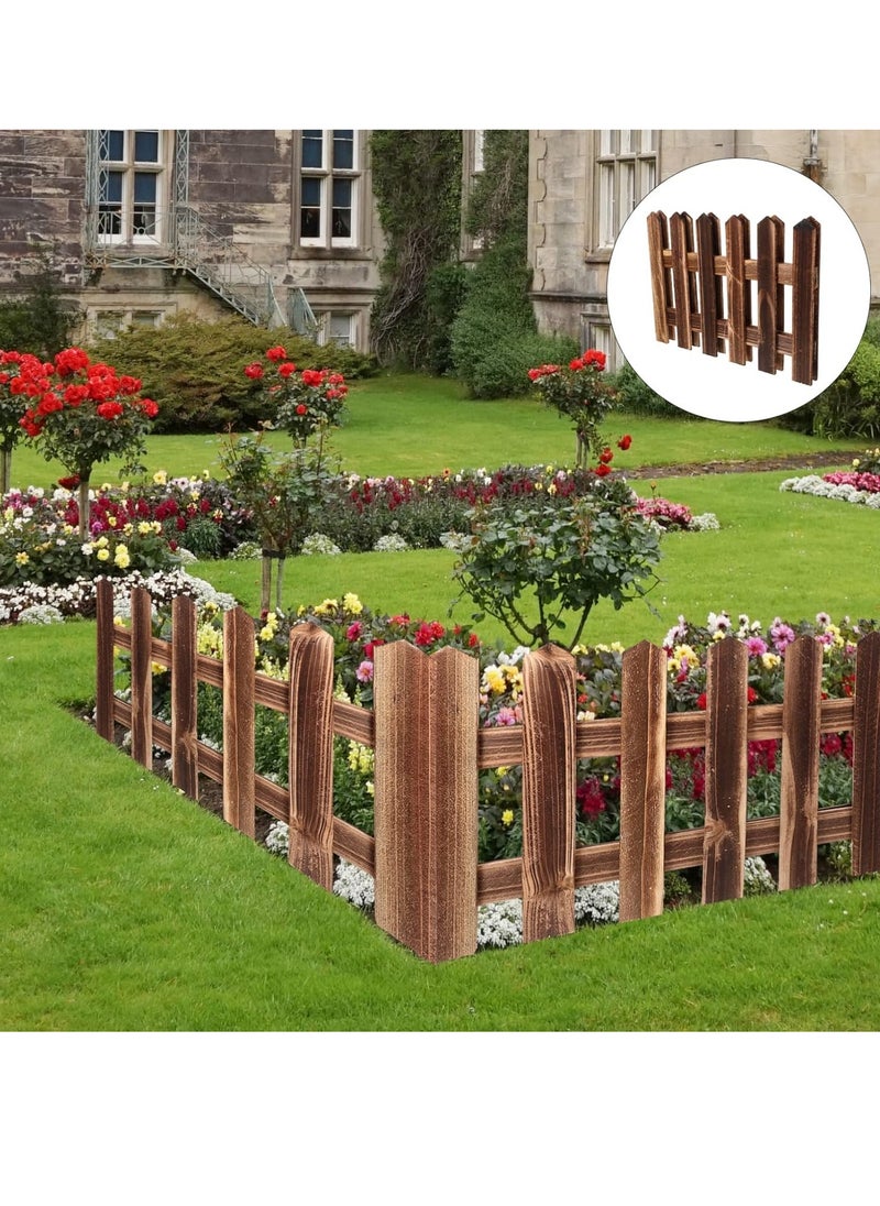 𝐅𝐅𝐃 Wooden Garden Fence Panels – Interlocking Lawn Edging for Landscaping, Flower Beds, Paths u0026 Outdoor Décor | Solid Wood, Moisture-Proof, Anti-UV, Durable u0026 Stylish | Heights: 30cm-90cm