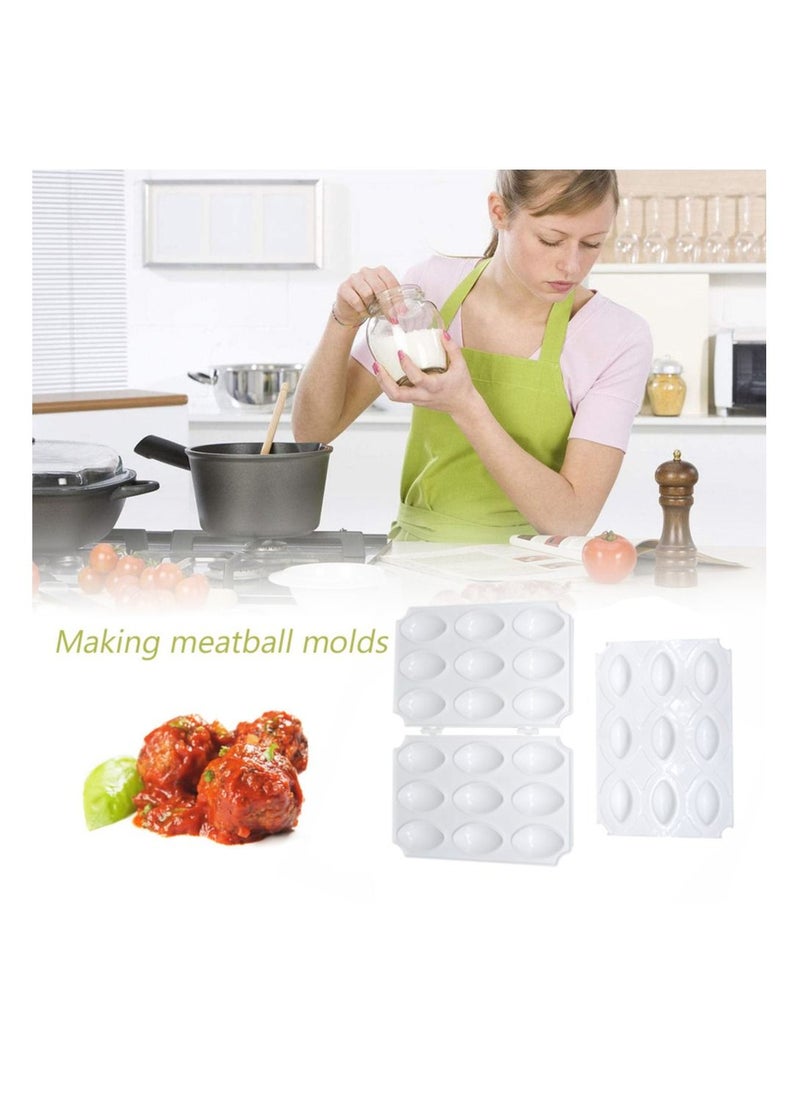 Kibbeh Rolls Maker Mold Meatball Mold Processor Manual Meatloaf Maker Press Tool DIY Upgrade 9 Grids 7 cm Large Size Homemade Meat Maker Kitchen Accessories