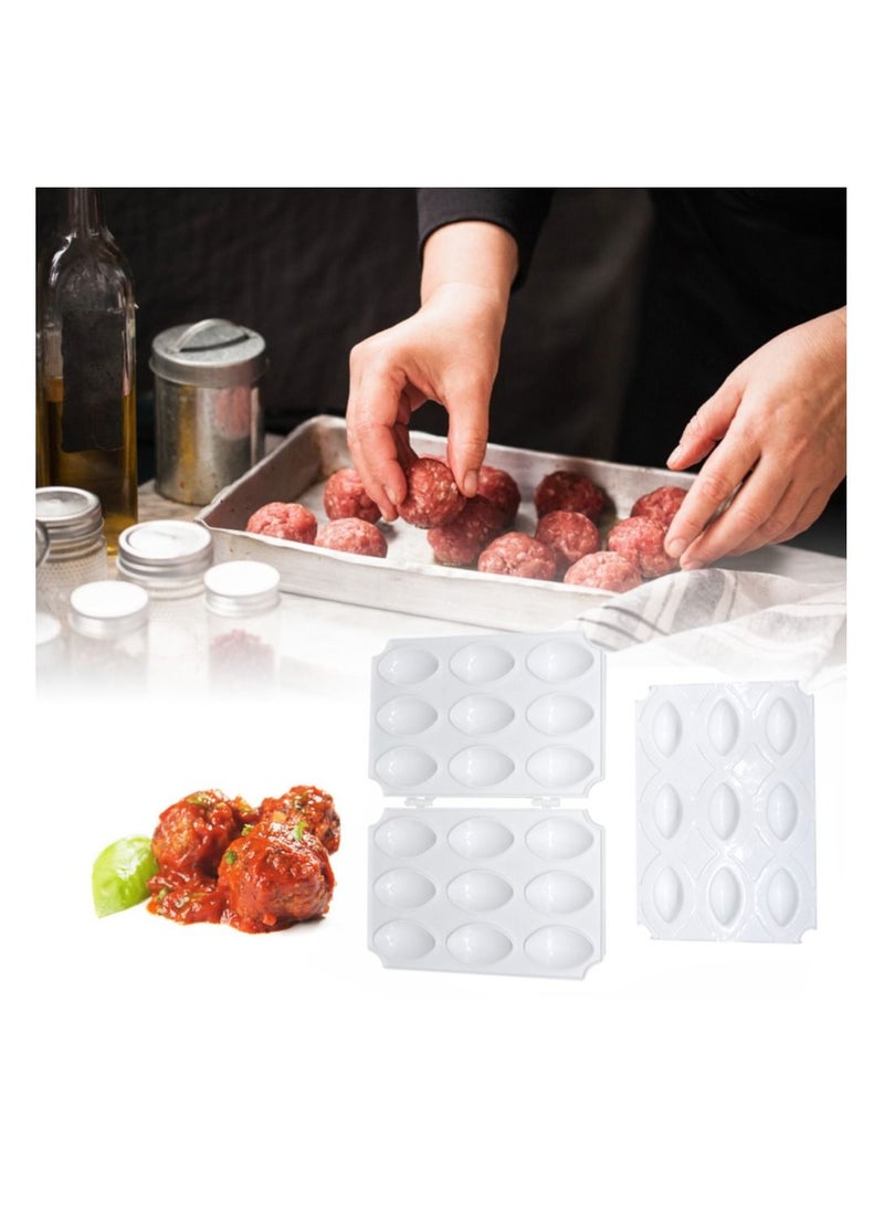 Kibbeh Rolls Maker Mold Meatball Mold Processor Manual Meatloaf Maker Press Tool DIY Upgrade 9 Grids 7 cm Large Size Homemade Meat Maker Kitchen Accessories