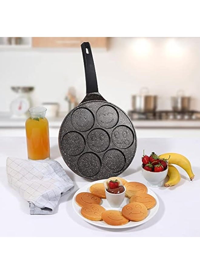 Mini Pancake Pan, Non Stick Pancake Pan for Stove Top with Aluminum Casting and Granite Coating, PFOA-APEO Free, Non-Stick Pan