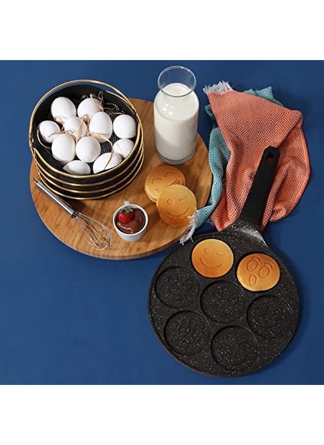 Mini Pancake Pan, Non Stick Pancake Pan for Stove Top with Aluminum Casting and Granite Coating, PFOA-APEO Free, Non-Stick Pan