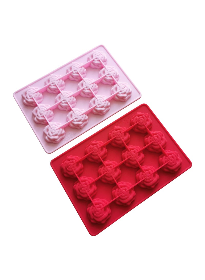 2 Pcs Rose Silicone Molds for Soap, Baking, Ice, and Chocolate Crafting, Perfect for Baking, Bath Bombs, and Jelly, Romantic Rose Silicone Molds ,Durable & Flexible Rose Silicone Molds, Rose-Themed Silicone Molds for Romantic and Creative DIY Projects