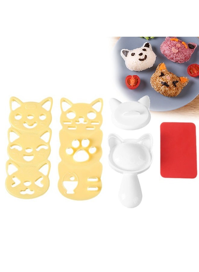 Rice Ball Mold Set Cat Lovely Rice Ball Mold Sushi Mold Pattern Sushi Kitchen Rice Mould Sandwich DIY Kitchen Tools