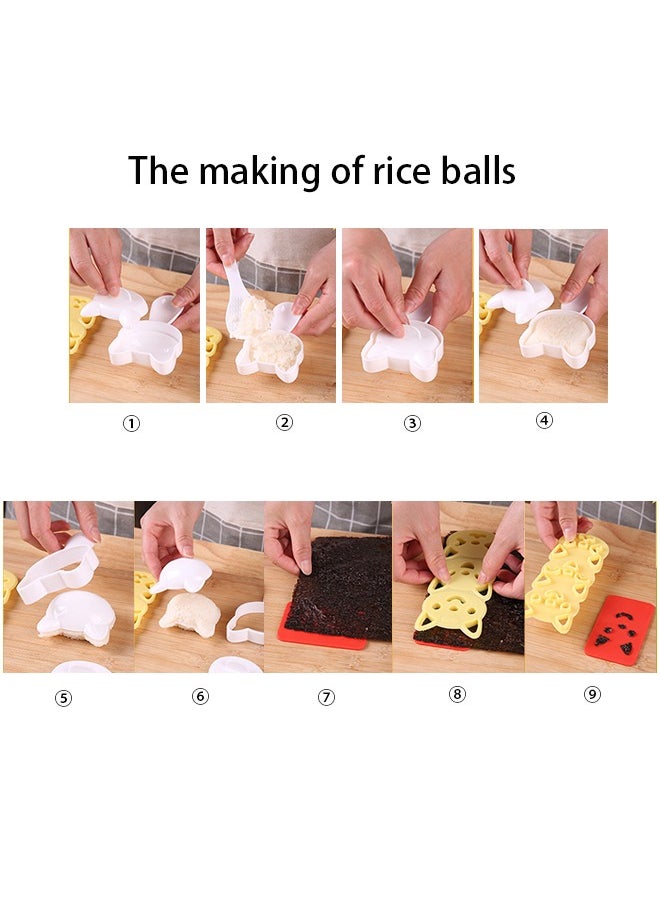 Rice Ball Mold Set Cat Lovely Rice Ball Mold Sushi Mold Pattern Sushi Kitchen Rice Mould Sandwich DIY Kitchen Tools