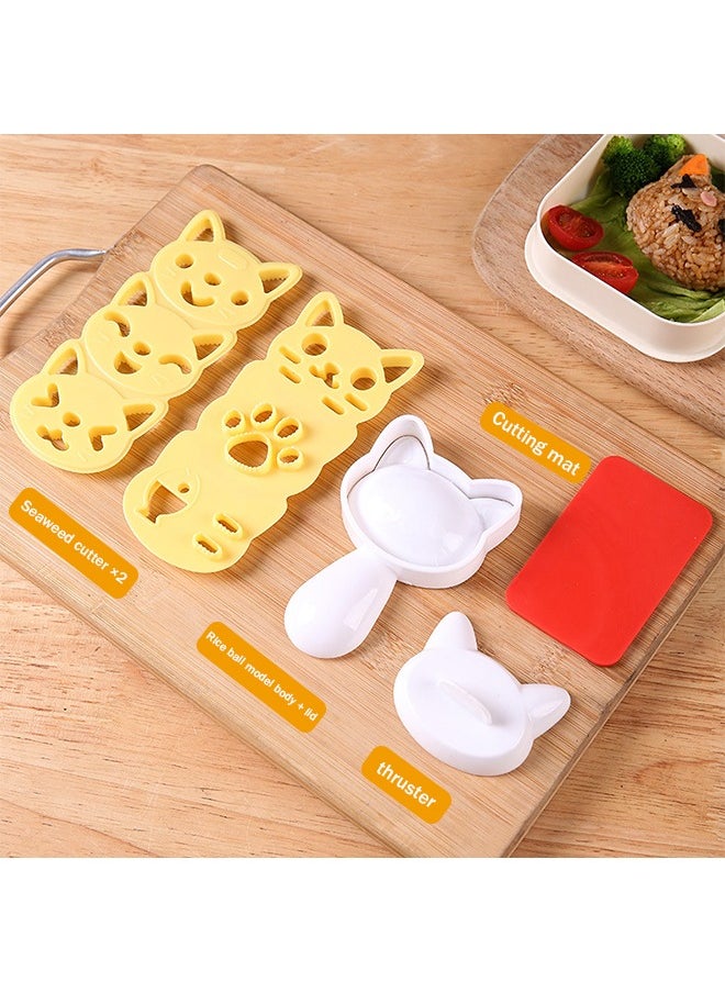 Rice Ball Mold Set Cat Lovely Rice Ball Mold Sushi Mold Pattern Sushi Kitchen Rice Mould Sandwich DIY Kitchen Tools