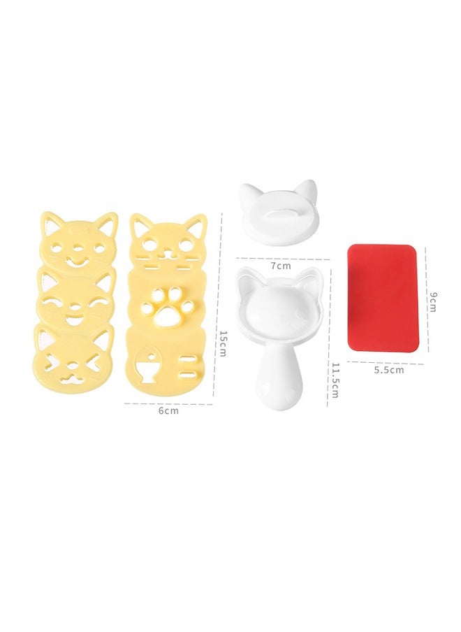 Rice Ball Mold Set Cat Lovely Rice Ball Mold Sushi Mold Pattern Sushi Kitchen Rice Mould Sandwich DIY Kitchen Tools