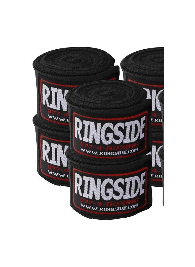 Mexican Style Boxing Hand Wraps (5 Pairs Pack), Black