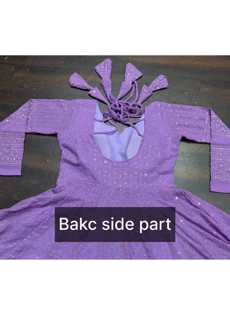 PREMIUM READYMADE PINK ANARKALI SUIT SET