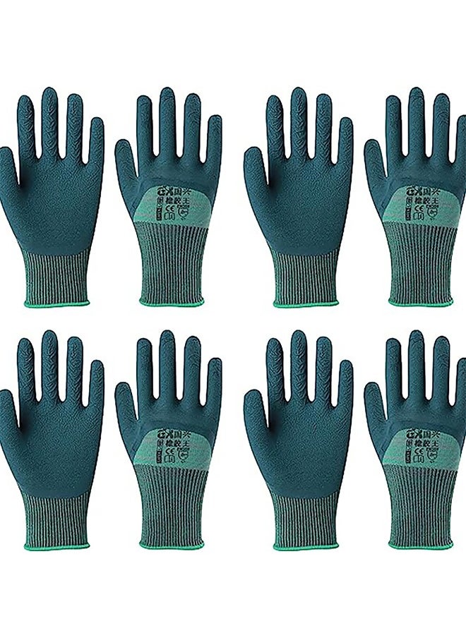 Gardening Gloves,4 Pairs Breathable Rubber Coated Waterproof Outdoor Protective Touch Work Gloves Screen for Yard Work, Fishing, Landscaping, Planting, Weeding,fits Most Size