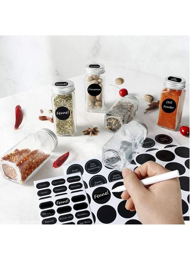 24 Pcs Glass Spice Jar Set, 120 ml Spice Container with Metal Cap