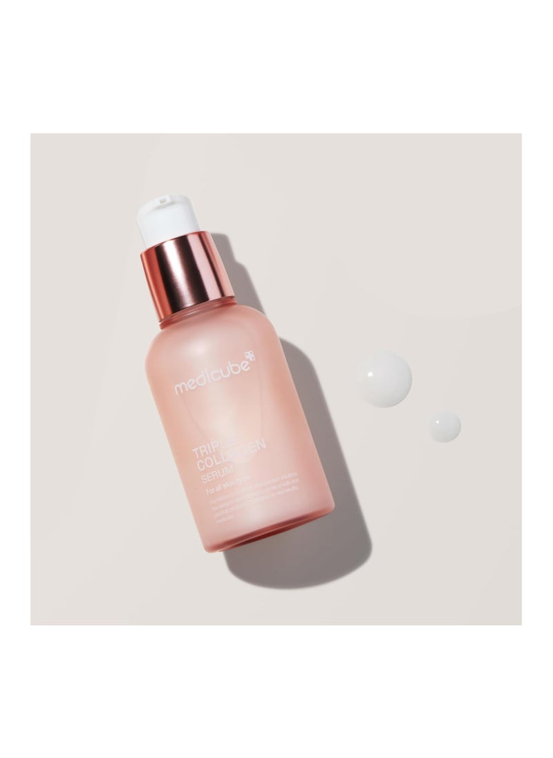 Medicube Triple Collagen Serum 1.85 fl.oz - Nourish dull skin with Triple Collagen Complex - A lightweight serum with Niacinamide and Hyaluronic Acid - Korean Skincare
