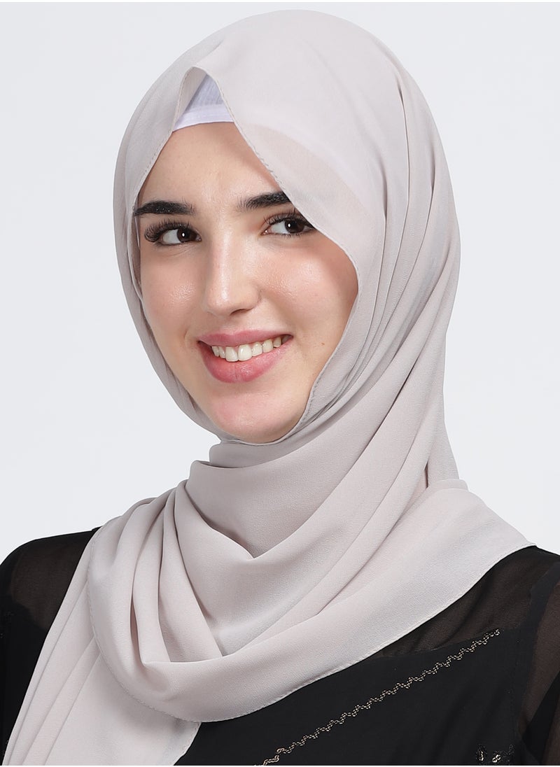 Moja Premium Georgette Hijab - Silver Nude